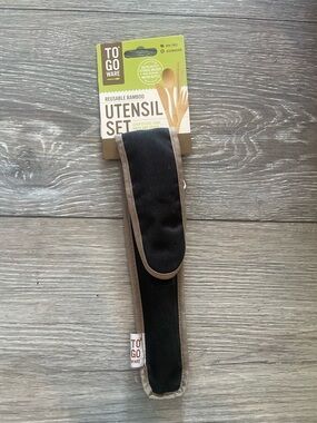 TO-GO WARE Black Bamboo Utensil Set Pouch